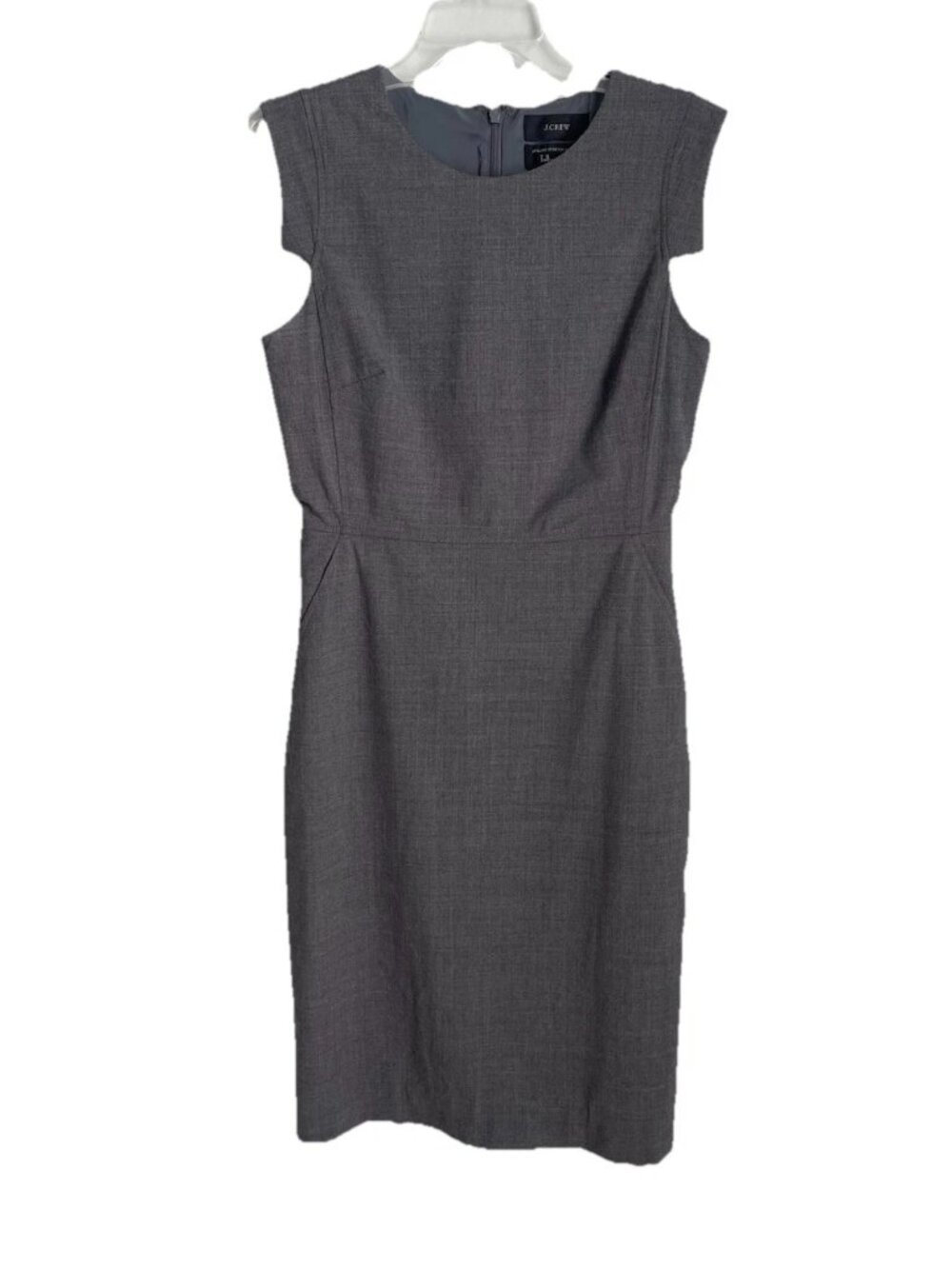 J Crew Gray Resume Dress Sheath Tollegno 1900 Wool Stretch C9102